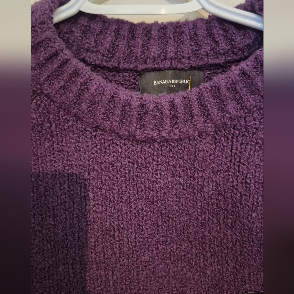 Banana Republic Boucle Pulliver Purple Sweater Sz.S NWT - Picture 5 of 8